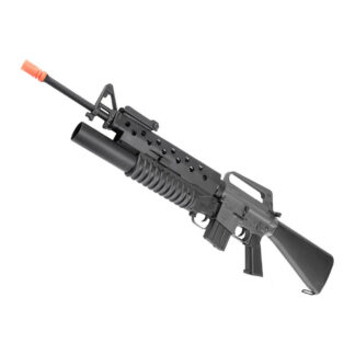 Cybergun x Colt M16A1 Airsoft AEG Rifle w/ M203 40mm Airsoft Grenade Launcher & E-Shooter MOSFET - E&C